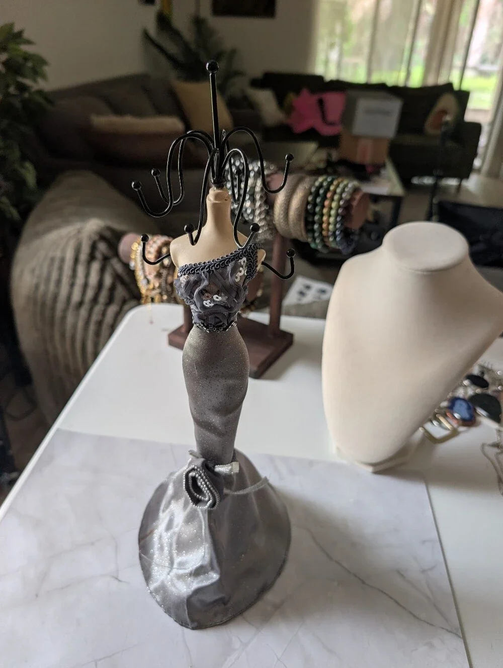 Vintage Dress Form Jewelry Holder Decorative Necklace & Bracelet Display Stand
